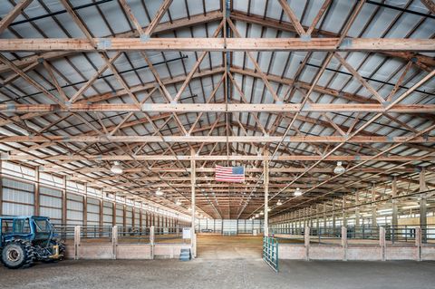 the timber frames of the indoor arena